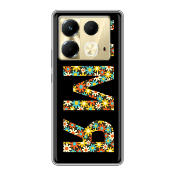 Силиконовый чехол на Infinix Note 40 4G с принтом ИМЯ