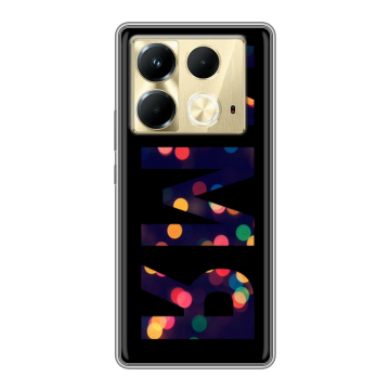Силиконовый чехол на Infinix Note 40 4G с принтом ИМЯ