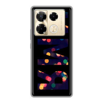 Силиконовый чехол на Infinix Note 40 Pro 4G с принтом ИМЯ