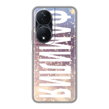 Силиконовый чехол на Honor 90 Smart с принтом ФАМИЛИЯ