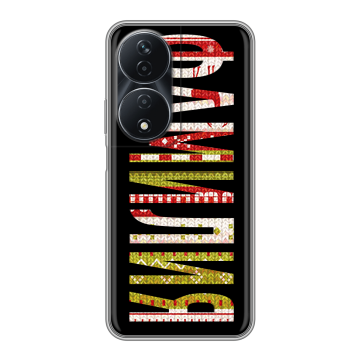 Силиконовый чехол на Honor 90 Smart с принтом ФАМИЛИЯ