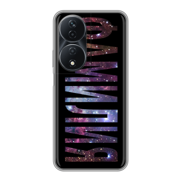 Силиконовый чехол на Honor 90 Smart с принтом ФАМИЛИЯ