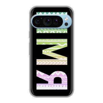 Силиконовый чехол на Google Pixel 9 Pro с принтом ИМЯ