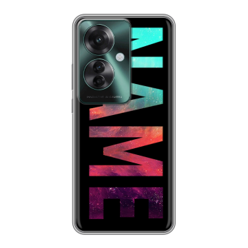 Силиконовый чехол на Oppo Reno 11F с принтом NAME