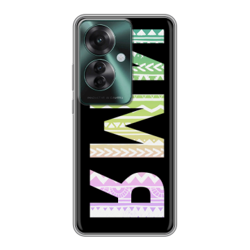Силиконовый чехол на Oppo Reno 11F с принтом ИМЯ