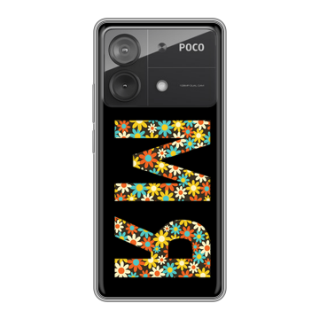 Силиконовый чехол на Xiaomi Poco X6 Neo с принтом ИМЯ