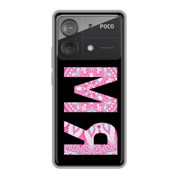 Силиконовый чехол на Xiaomi Poco X6 Neo с принтом ИМЯ