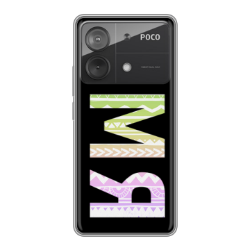 Силиконовый чехол на Xiaomi Poco X6 Neo с принтом ИМЯ