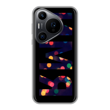 Силиконовый чехол на Huawei P70 Pro с принтом ИМЯ
