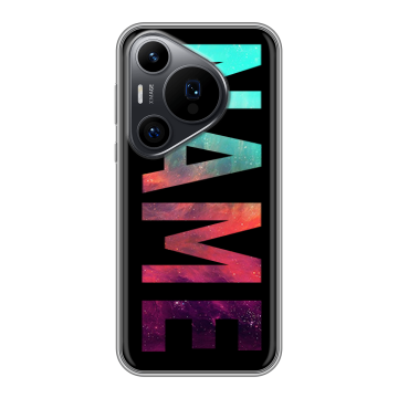 Силиконовый чехол на Huawei P70 Pro с принтом NAME