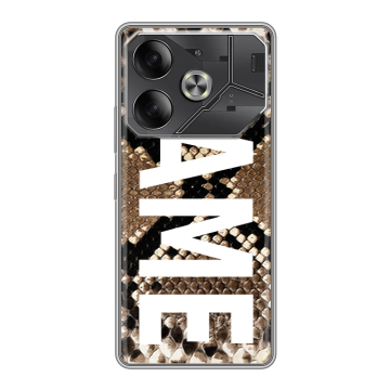 Силиконовый чехол на Tecno Pova 6 с принтом NAME