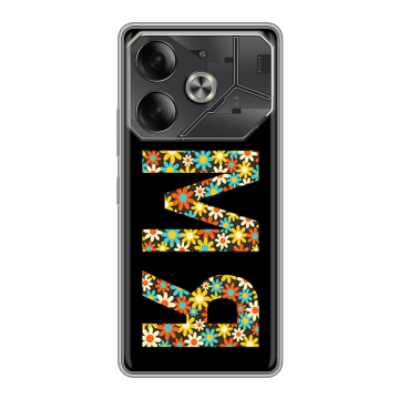 Силиконовый чехол на Tecno Pova 6 с принтом ИМЯ