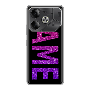 Силиконовый чехол на Tecno Pova 6 с принтом NAME