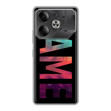 Силиконовый чехол на Tecno Pova 6 с принтом NAME