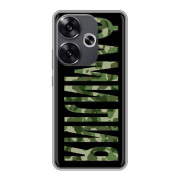 Силиконовый чехол на Xiaomi Poco F6 с принтом ФАМИЛИЯ