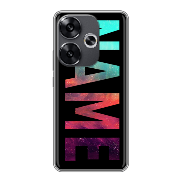 Силиконовый чехол на Xiaomi Poco F6 с принтом NAME