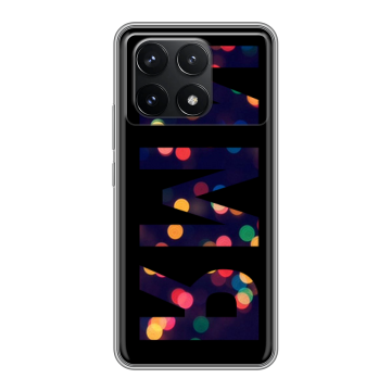 Силиконовый чехол на Xiaomi Poco F6 Pro с принтом ИМЯ