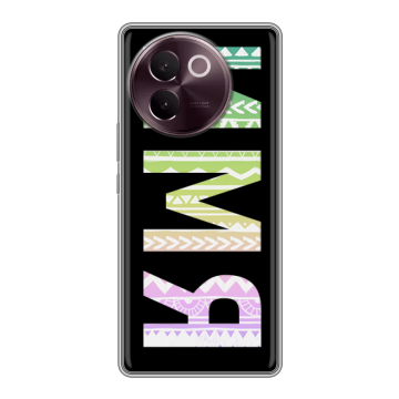 Силиконовый чехол на Vivo V30e с принтом ИМЯ