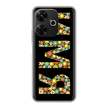 Силиконовый чехол на Poco M6 4G с принтом ИМЯ