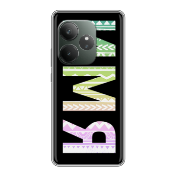Силиконовый чехол на Realme GT 6 с принтом ИМЯ