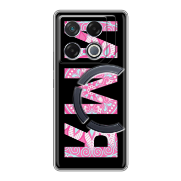 Силиконовый чехол на Infinix GT 20 Pro с принтом ИМЯ