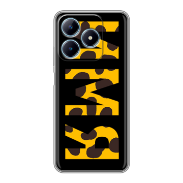 Силиконовый чехол на Realme C63 с принтом ИМЯ