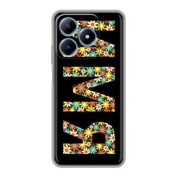 Силиконовый чехол на Realme C63 с принтом ИМЯ