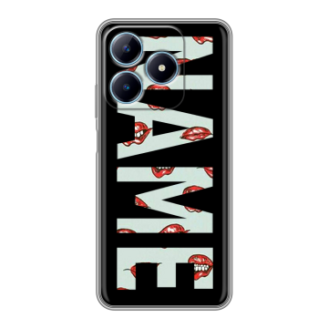Силиконовый чехол на Realme C63 с принтом NAME