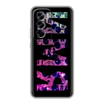 Силиконовый чехол на OPPO Reno 12 с принтом ИМЯ