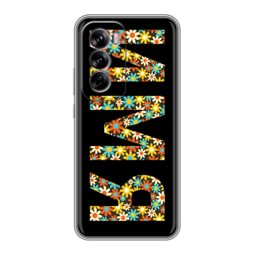 Силиконовый чехол на OPPO Reno 12 с принтом ИМЯ