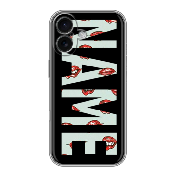 Силиконовый чехол на Iphone 16 с принтом NAME