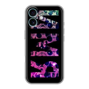 Силиконовый чехол на Iphone 16 Plus с принтом ИМЯ