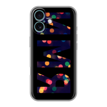 Силиконовый чехол на Iphone 16 Plus с принтом ИМЯ