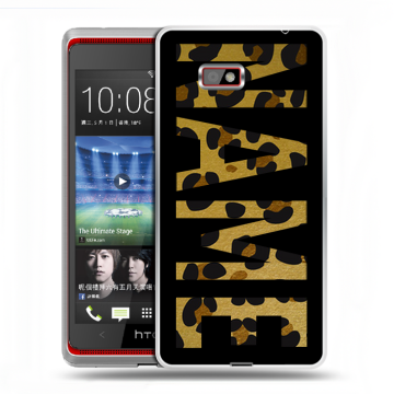 Силиконовый чехол на HTC Desire 600 с принтом NAME