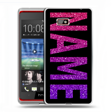Силиконовый чехол на HTC Desire 600 с принтом NAME