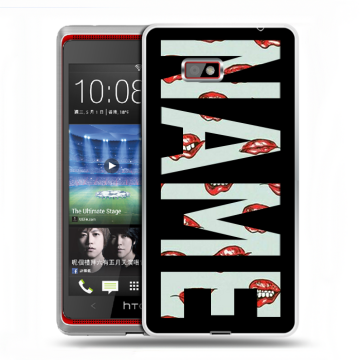 Силиконовый чехол на HTC Desire 600 с принтом NAME