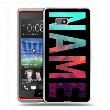 Силиконовый чехол на HTC Desire 600 с принтом NAME