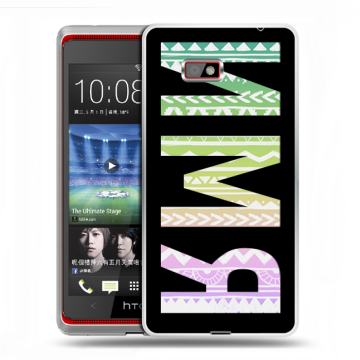 Силиконовый чехол на HTC Desire 600 с принтом ИМЯ