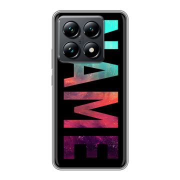 Силиконовый чехол на Xiaomi 14T Pro с принтом NAME