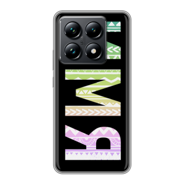 Силиконовый чехол на Xiaomi 14T Pro с принтом ИМЯ