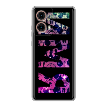 Силиконовый чехол на Motorola Moto G85 с принтом ИМЯ