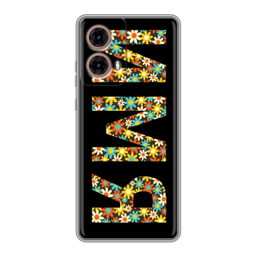 Силиконовый чехол на Motorola Moto G85 с принтом ИМЯ