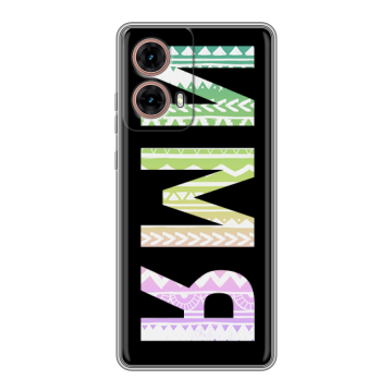Силиконовый чехол на Motorola Moto G85 с принтом ИМЯ