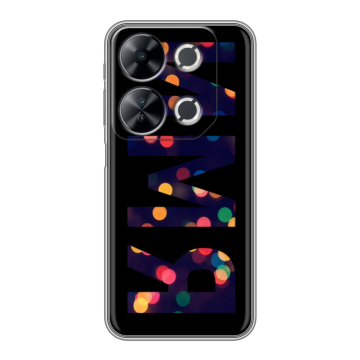 Силиконовый чехол на Itel P65 с принтом ИМЯ