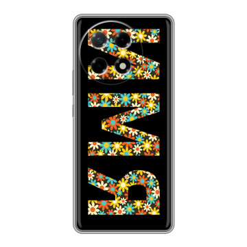 Силиконовый чехол на Tecno Camon 30S с принтом ИМЯ