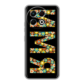 Силиконовый чехол на Tecno Spark 30 Pro с принтом ИМЯ