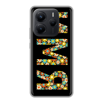 Силиконовый чехол на Xiaomi Redmi Note 14 с принтом ИМЯ