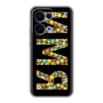 Силиконовый чехол на OPPO Reno13 с принтом ИМЯ