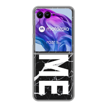 Пластиковый чехол на Motorola Razr 50 Ultra с принтом NAME