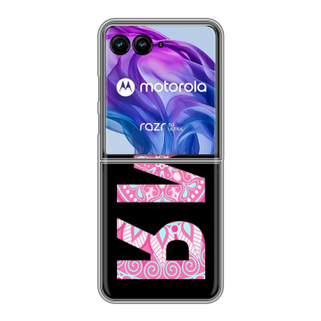 Пластиковый чехол на Motorola Razr 50 Ultra с принтом ИМЯ